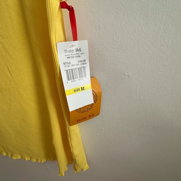 Ruby Rd. Yellow Embellished Tank Top - Picture 3 of 4